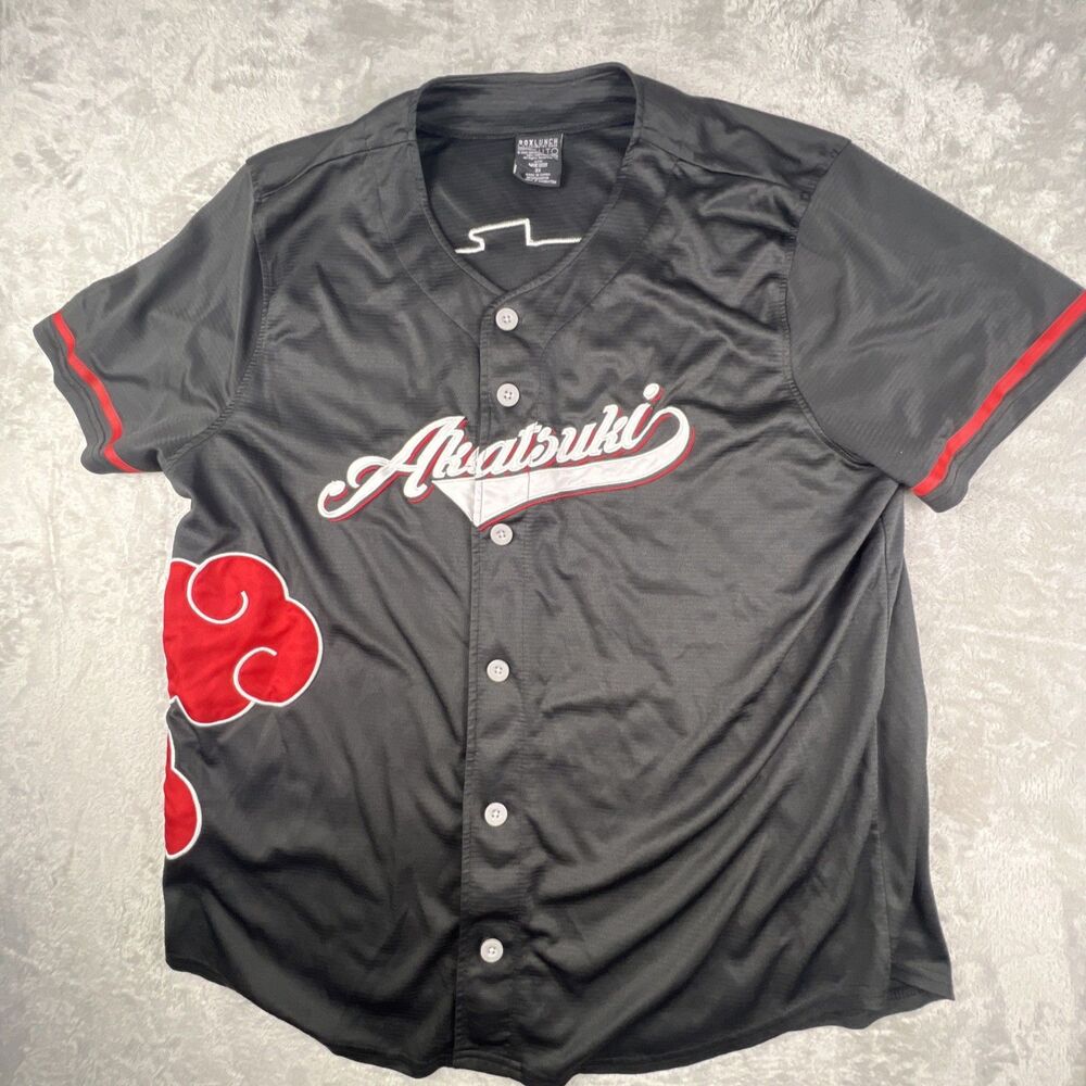 BoxLunch Naruto Shippuden Akatsuki Button-Front Jersey T-Shirt V-Neck 3XL